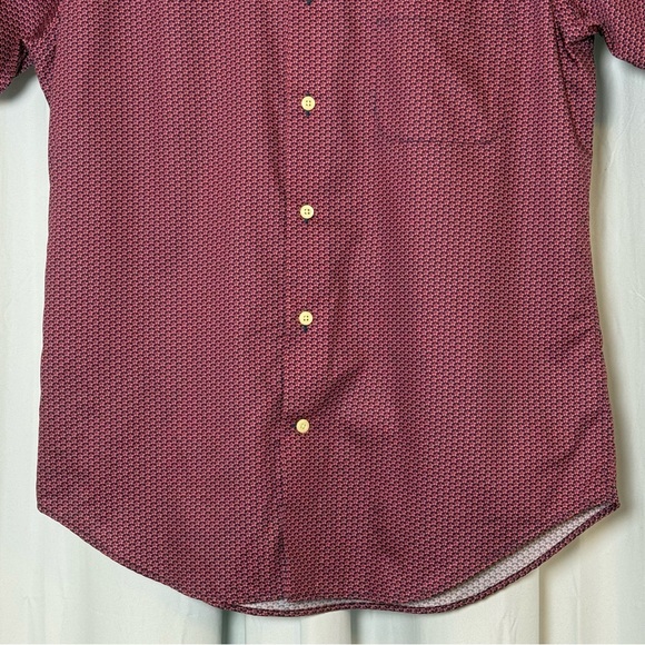 Peter Millar Microprint Cotton Short Sleeve Button Down Shirt Medium - Picture 5 of 9